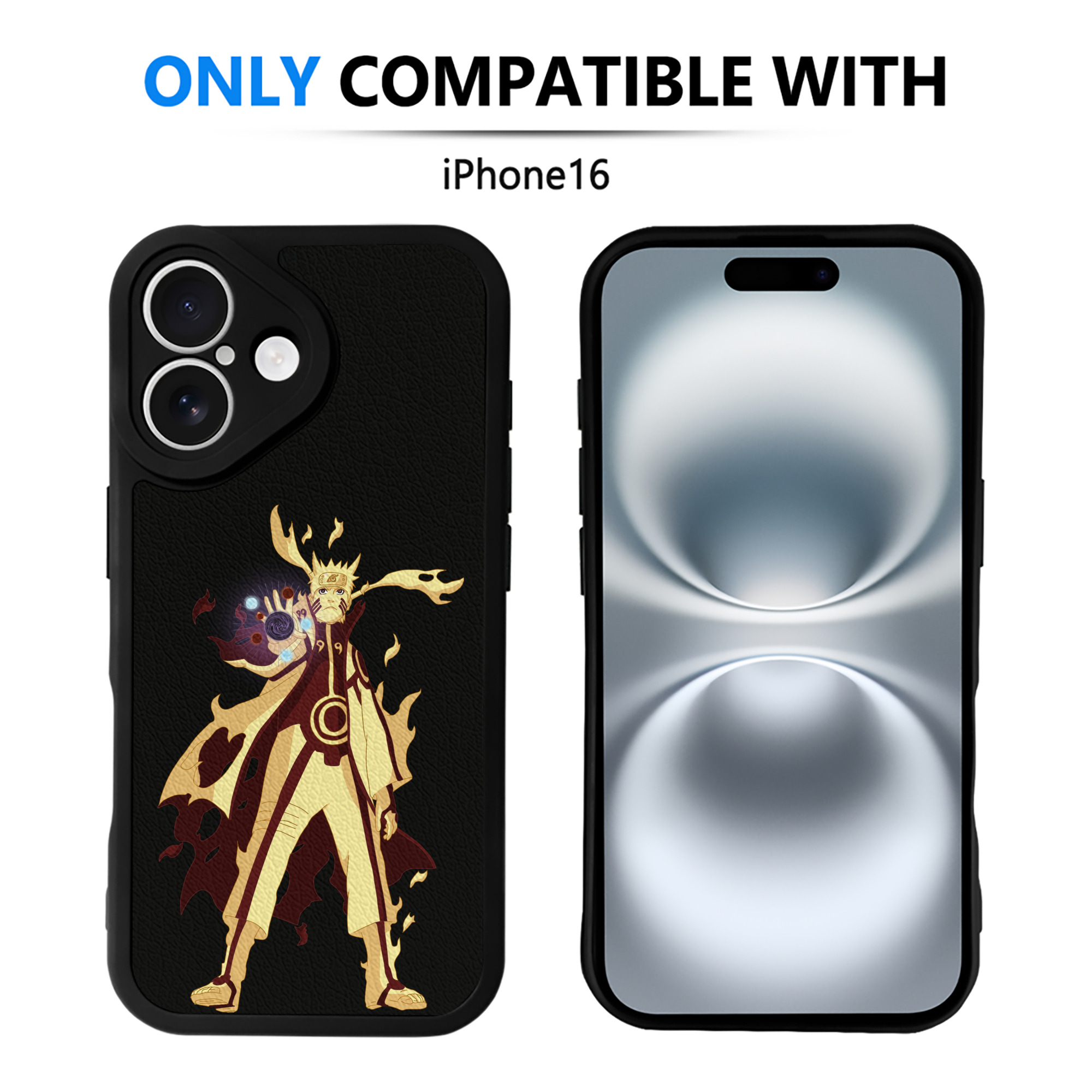 （画像用） NARUTO -ナルト- うずまき ナルト Uzumaki Naruto 【iPhone 16シリーズ対応】シリコンスマホケース（レザー調） 材質：シリコン